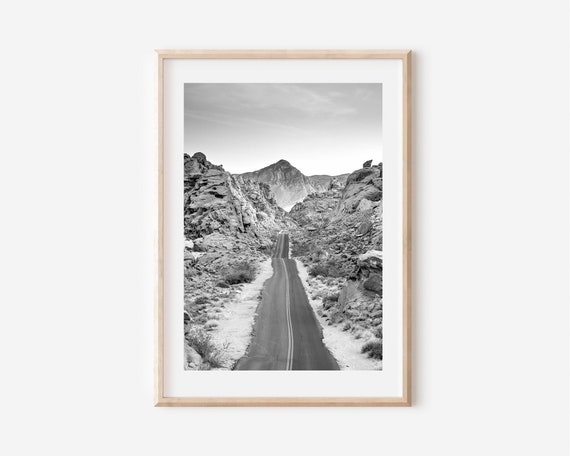 Arizona Road Trip Print: Black and White Desert Wall Art (Digital Download)