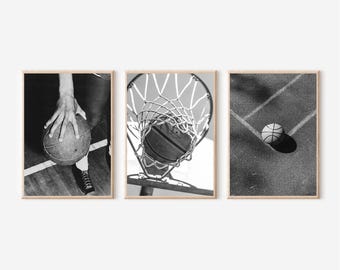 Black and White Basketball Prints: Boys Room Decor (Digital Download)
