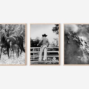 Horses Prints Black and White Cowboy Wall Art Southwestern Cowboy Prints Western Wall Art Rustic Cowboy Ranch Wall Decor Horses Art Poster