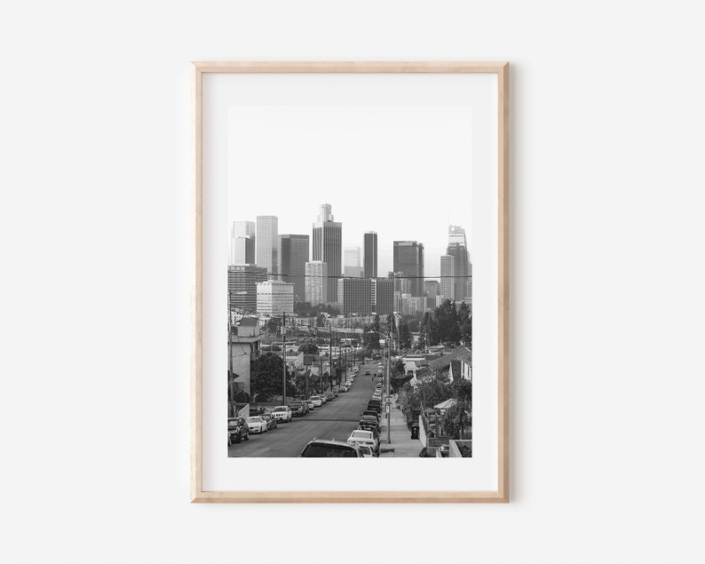 Los Angeles Print Black and White, Los Angeles Print Set of 3, Los