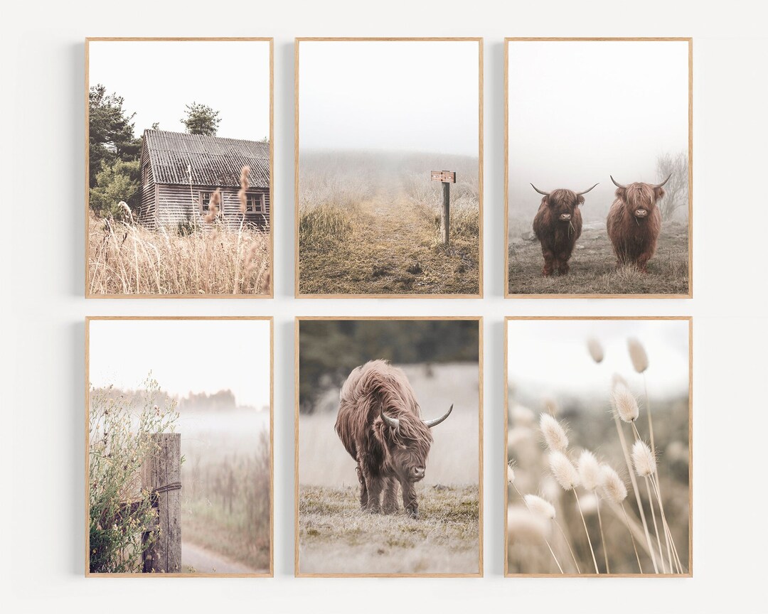 Farmhouse Gallery Wall Set of 6 Prints Rustic Wall Art Etsy