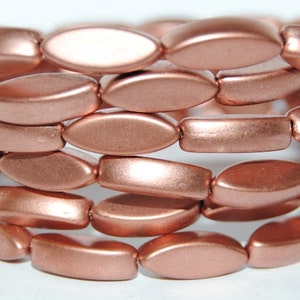 Boat Oval Pressed Glass Beads, 16 x 6 mm, Czech Crystal Glass Beads