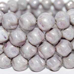 Twisted Round Pressed Glass Beads, 12 mm, Czech Crystal Glass Beads