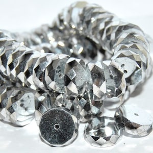 Fire Polish Rondelle Special Cut Glass Beads, 14 x 4 mm