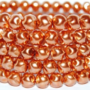 Twisted Round Pressed Glass Beads, 8 mm, Czech Crystal Glass Beads