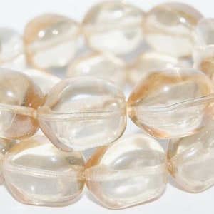 Czech Glass Pressed Beads Irregular Shape like stone, 21 x 17 mm