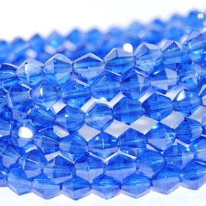 Fire Polished sun bicone faceted Beads, 6 mm