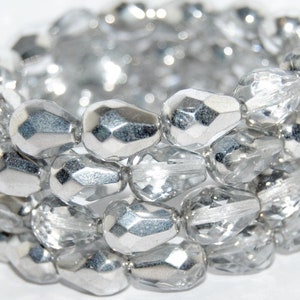 Cut Fire Polished Faceted Drop Pear Glass Beads, 13 x 10 mm, Czech Crystal Glass Beads