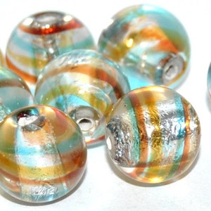 Rouns Ball Lampwork Glass Handmade beads, 12 mm, Czech Crystal Glass Beads
