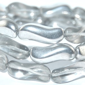 Czech Glass Pressed Beads Irregular Shape, 27 x 11 mm