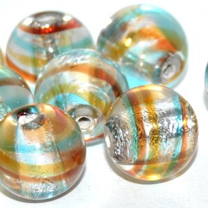 Rouns Ball Lampwork Glass Handmade beads, 12 mm, Czech Crystal Glass Beads