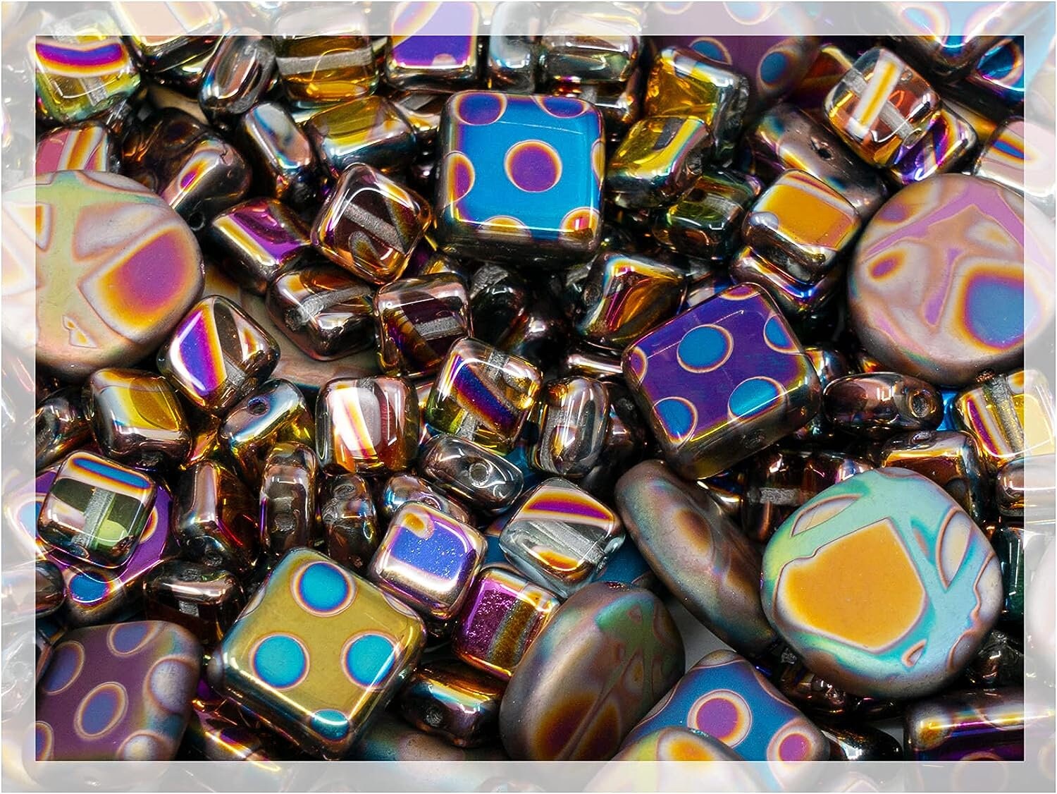 2.1oz Czech Glass Bead Mix - Black Opaque & Matte, Round, Faceted, Drops For Jewelry Making - View #3