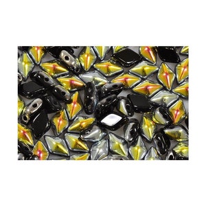 DiamonDuo 2-hole Beads Rhombus Gemduo, 5 x 8 mm, Czech Glass Beads