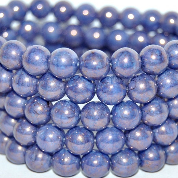 Round Pressed Glass Beads Druck, 8 mm, Czech Crystal Glass Beads