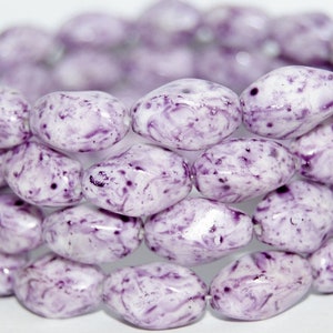 Twisted Oval Pressed Glass Beads, 16 x 11 mm, Czech Crystal Glass Beads