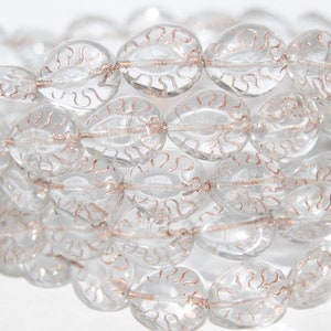 Tear Oval Pressed Glass Beads, 13 x 11 mm, Czech Crystal Glass Beads