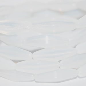 Olive Oval Pressed Glass Beads with Edges, 20 x 8 mm, Czech Crystal Glass Beads