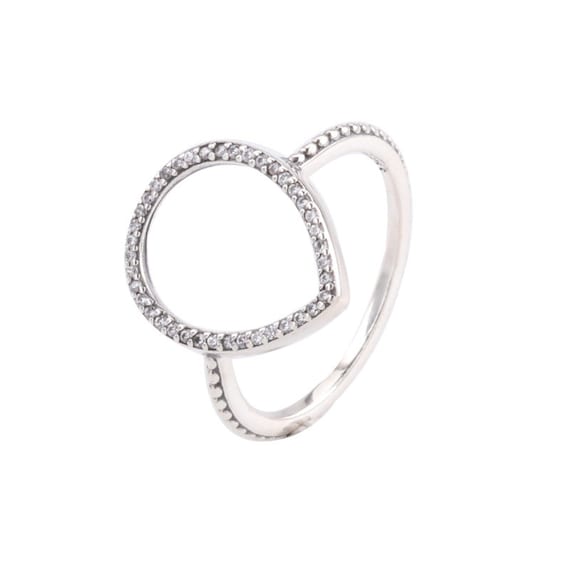Pandora 925 Silver Teardrop Silhouette Ring Etsy Australia