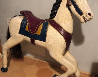 Wooden carousel horse from the early 1900s