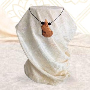 Boho Wooden Pendant – Hand-Carved Nature Jewelry by Artist Simone C. Levy | Rustic Handmade Gift