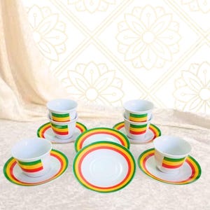 12 Pieces Ethiopian Coffee Cup Set | Cultural Habesha Coffee Ceremony