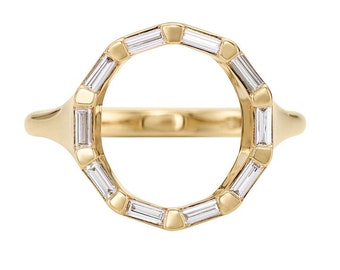 Baguette lab diamond wedding ring, 14k yellow gold baguette lab-grown diamond band, Baguette lab diamond matching jewelry, Engagement Ring