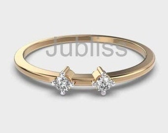 0.050CT Round Cut Lab Grown Diamond Engagement Ring, F/VS1 IGI Certified Diamond Wedding Ring, 14k Yellow Gold Diamond Ring Lab Created Ring