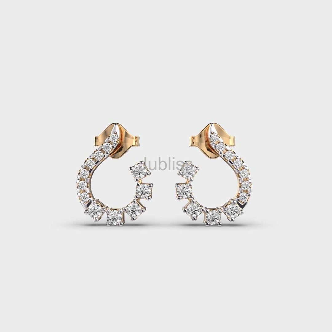 14k Solid Gold Lab Grown Diamond Stud Earrings CVD Diamond Etsy UK