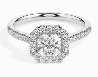 Round Brilliant Cut Lab Grown Diamond Ring, 1.29 CT Minimalist Engagement Ring, F/VS1 Lab Grown CVD/HPHT Diamond For Jewelry Making