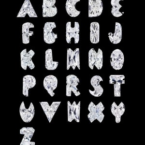 Letras de diamantes cultivados en laboratorio de la A a la Z para joyería / Diamante cultivado en laboratorio con inicial alfabética de 0,50 a 1,0 quilates, personalizado para collar o colgante