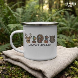 Fall hunter gift PNG featuring multiple hunting animals with bold Hunting Season text for deer, duck, turkey, and boar hunters.