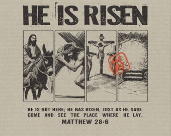 È risorto PNG, file di sublimazione della Pasqua cristiana (download digitale)
