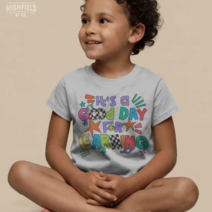 School PNG design with colorful handwritten style letters, stars, and decorative marks for teacher shirts and student shirts.