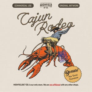 Cajun Rodeo Kräftor PNG Rolig Cowboy Design, Cowboy Ridande Kräftor Grafik, Louisiana Humor Design, Kräftor Koka Digital Nedladdning