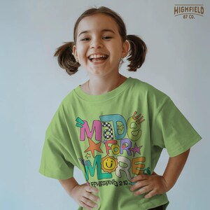Faith shirt PNG featuring Christian kids artwork with stars, smiley face, strawberry, and Ephesians Bible verse detail.