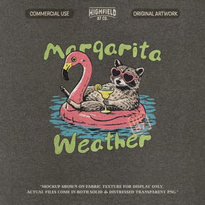 funny raccoon drinking margarita while relaxing on pink flamingo pool float, summer vibes png