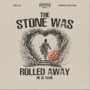 Resurrection PNG | He Is Alive, Christian Easter Design (Digital Download)