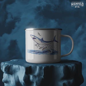 shark splash png with dynamic wave and fish scene, coastal ocean illustration