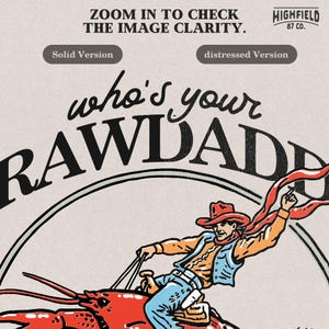 funny crawdad illustration with cowboy rider inside circle badge perfect for louisiana themed apparel
