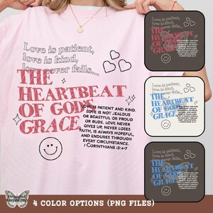 Love is patient, love is kind, love never fails PNG, Christian Valentine, Trendy Design, Bible Verse, Christian Easter, Sublimation Design