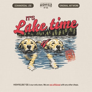 It's Lake Time PNG, Labrador Dog Summer, Hunting Dog Design, Funny Lab Dog Lake Life Graphic, Outdoor Dog Lover Digital Download