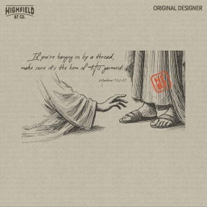 Borde de su manto PNG, diseño de versículo bíblico cristiano (descarga digital)