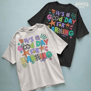 Kids school shirt design PNG with fun playful lettering and star graphics, perfect for first day of school and classroom themes.