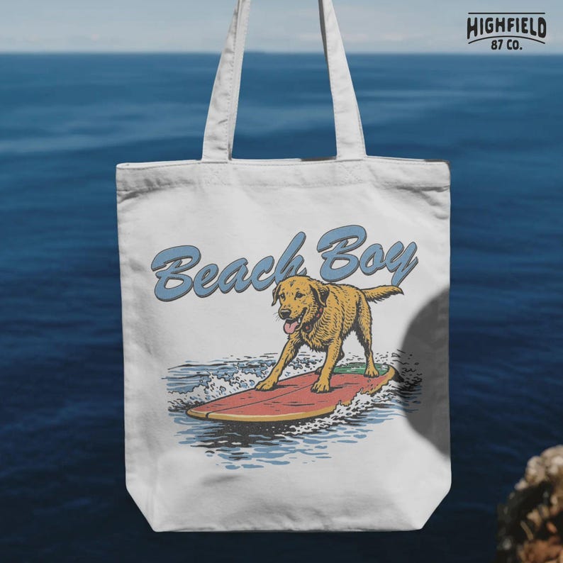 vintage style beach dog design golden retriever surfing wave clipart png