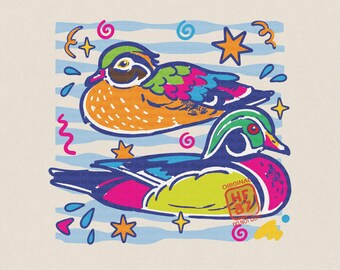 Everyday Duck Summer PNG, Cute Retro Duck Illustration, Bright Beach Vibe Graphic, Fun Vacation Shirt Design Digital Download