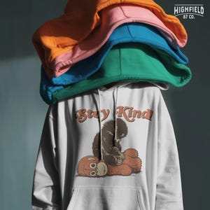 Cute chaotic monkey design with kindness quote, funny shirt PNG file