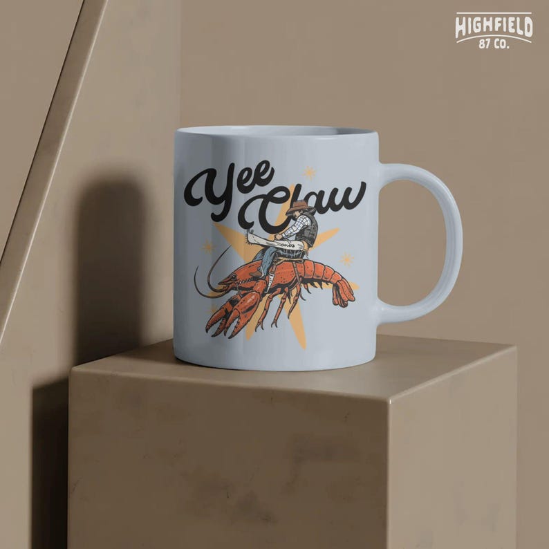 crawfish boil themed design with yee claw phrase for louisiana gift ideas