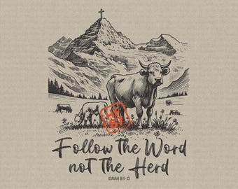 Christian Cowboy PNG, Follow the Word, Isaiah 8:11-13 (Digital Download)