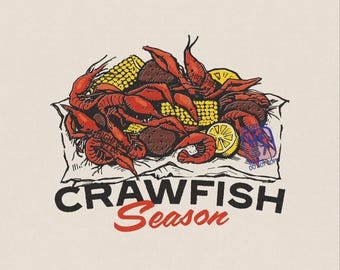 Crawfish Season PNG, Louisiana Seafood Boil Design, Summer Party Shirt (Digital Download)
