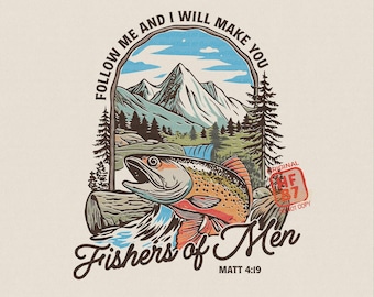Fishers of Men PNG | Christian Fishing Art (Digital Download)
